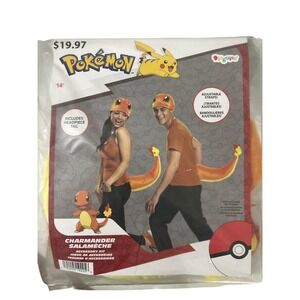 Pokemon Charmander Costume  14+ Fancy Dress Up Halloween Cosplay Kit TAIL + HAT